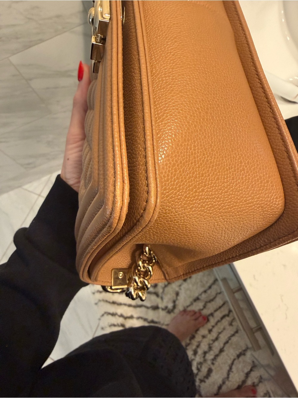Chanel Brown Quilted Boy Flap Bag with Gold Hardware medium size - Picture 4 of 14